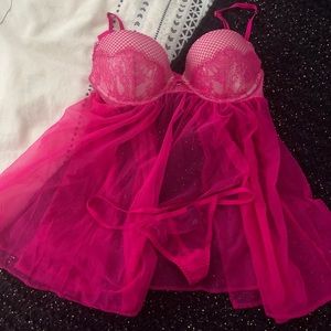 Lace Cutout Babydoll Set - NWOT
